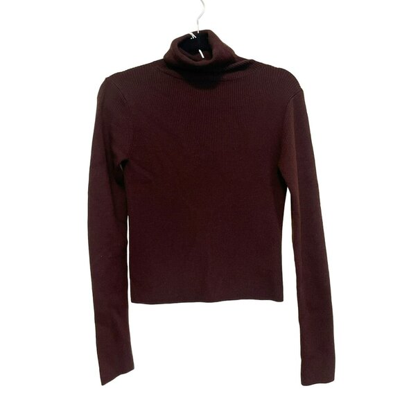 Thakoon Tie Open Back Turtleneck Sweater Sz XS NWT Brown - Picture 3 of 9